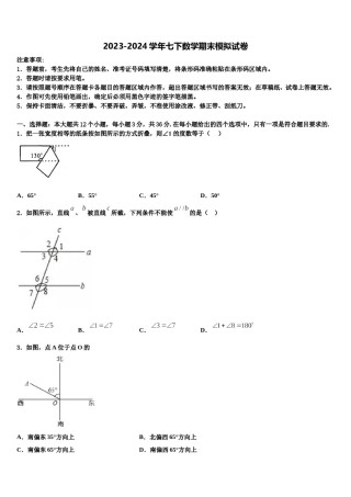 陕西省宝鸡市2023-2024学年七年级数学第二学期期末质量检测试题含解析.doc
