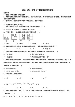陕西省宝鸡市高新区2023-2024学年七年级数学第二学期期末经典试题含解析.doc