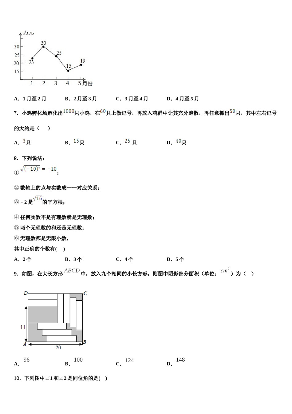 黑龙江省肇源县2023-2024学年数学七下期末质量跟踪监视试题含解析.doc_第2页