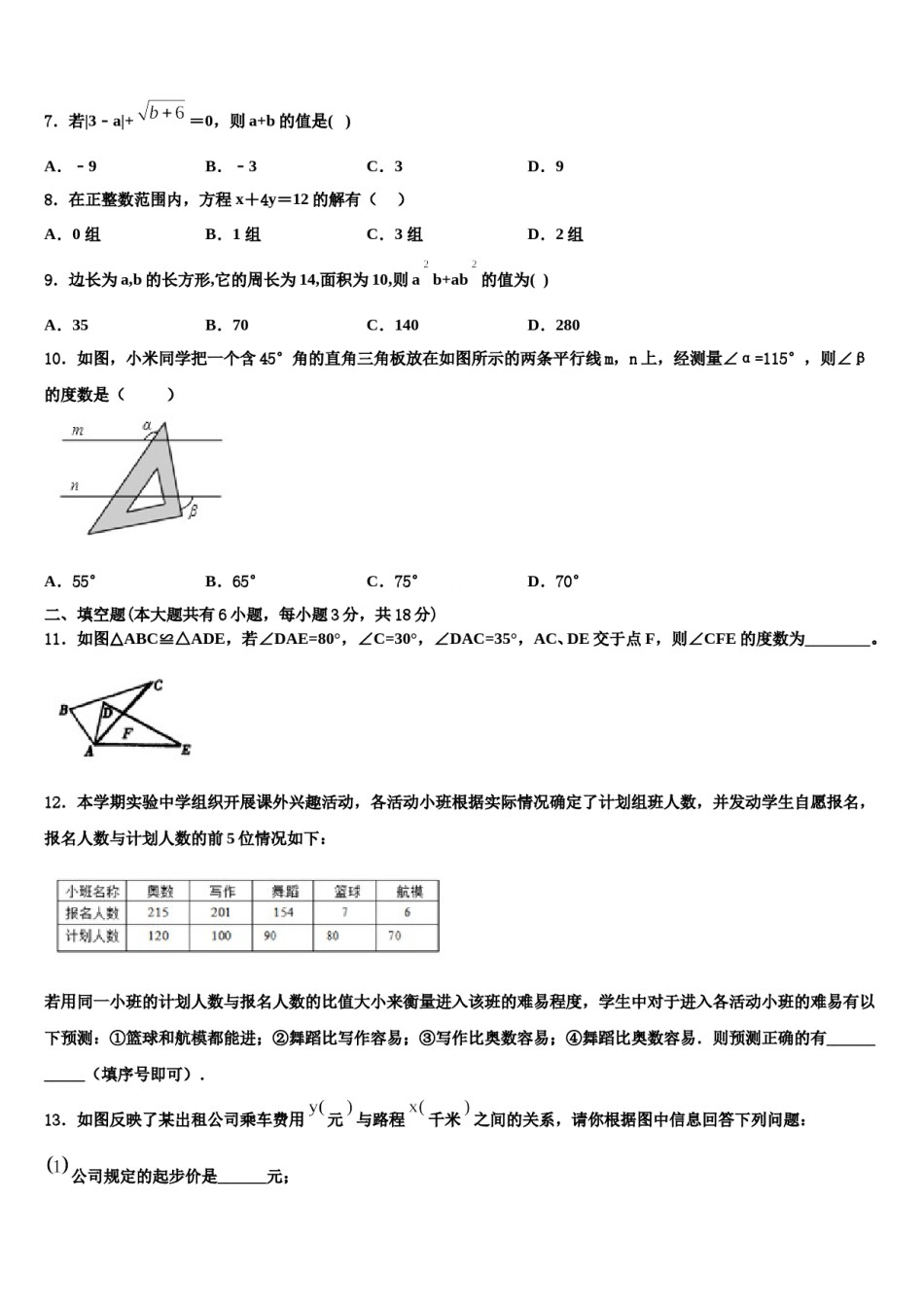 黑龙江省齐齐哈尔市实验学校2024届七年级数学第二学期期末经典试题含解析.doc_第2页