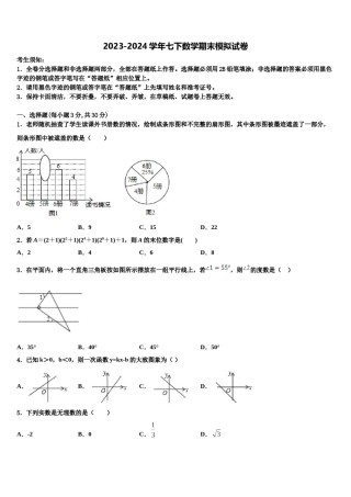 黑龙江齐齐哈尔市泰来县2023-2024学年七下数学期末教学质量检测模拟试题含解析.doc