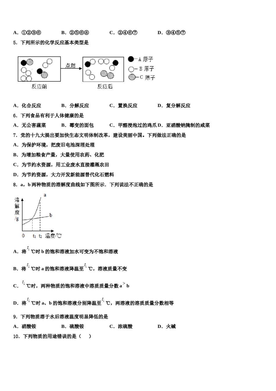 2023-2024学年四川省乐山外国语校中考化学考试模拟冲刺卷含解析.doc_第2页