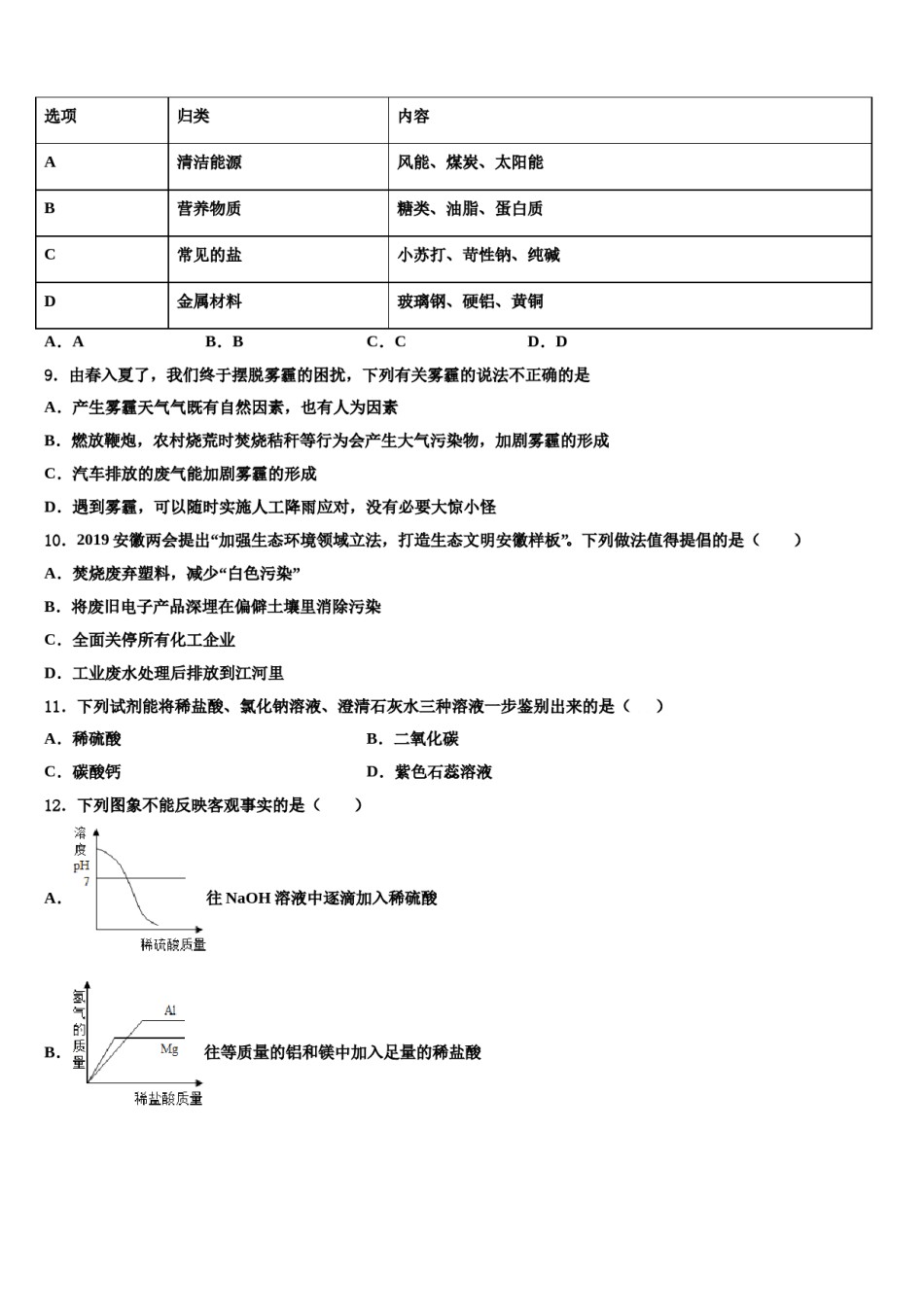 2023-2024学年四川省乐山市犍为县市级名校十校联考最后化学试题含解析.doc_第3页