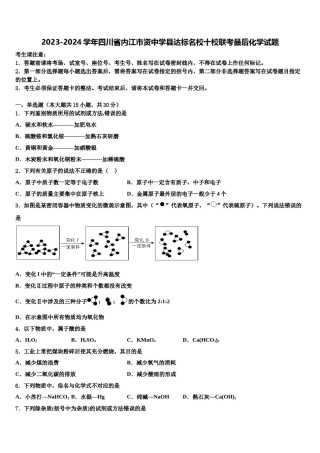 2023-2024学年四川省内江市资中学县达标名校十校联考最后化学试题含解析.doc
