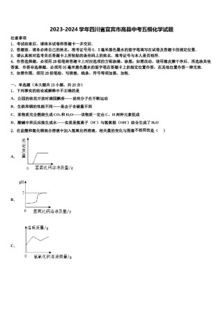 2023-2024学年四川省宜宾市高县中考五模化学试题含解析.doc