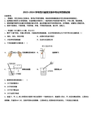 2023-2024学年四川省宣汉县中考化学四模试卷含解析.doc