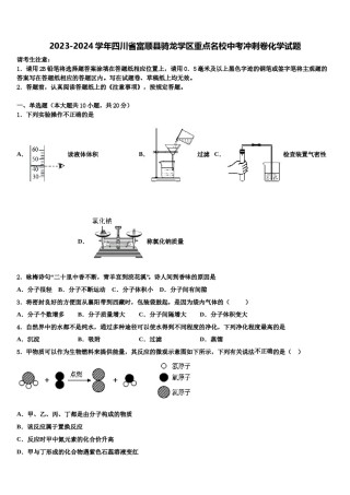 2023-2024学年四川省富顺县骑龙学区重点名校中考冲刺卷化学试题含解析.doc
