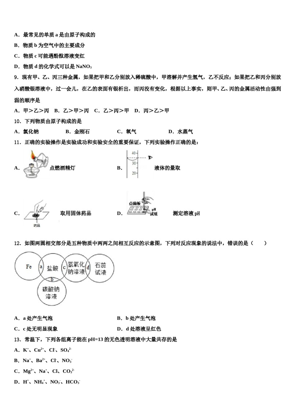 2023-2024学年四川省岳池县重点名校中考试题猜想化学试卷含解析.doc_第3页