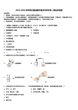 2023-2024学年四川省成都市重点中学中考一模化学试题含解析.doc