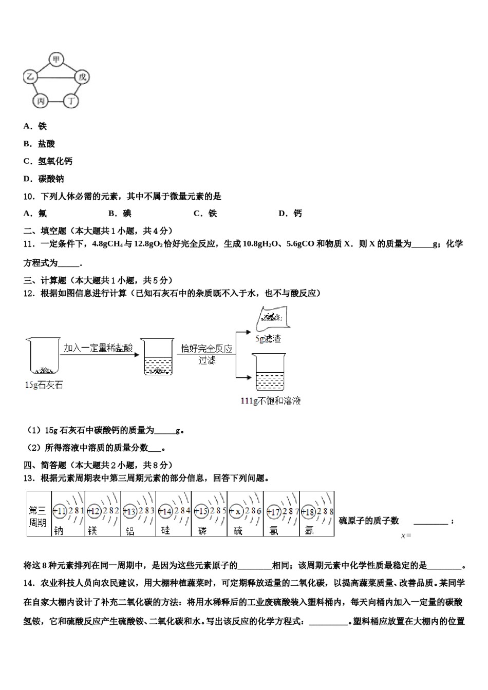 2023-2024学年天津一中市级名校中考化学考前最后一卷含解析.doc_第3页