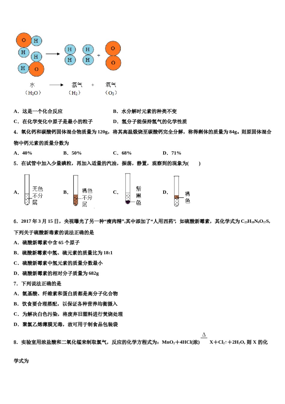 2023-2024学年安徽省十校中考化学考试模拟冲刺卷含解析.doc_第2页