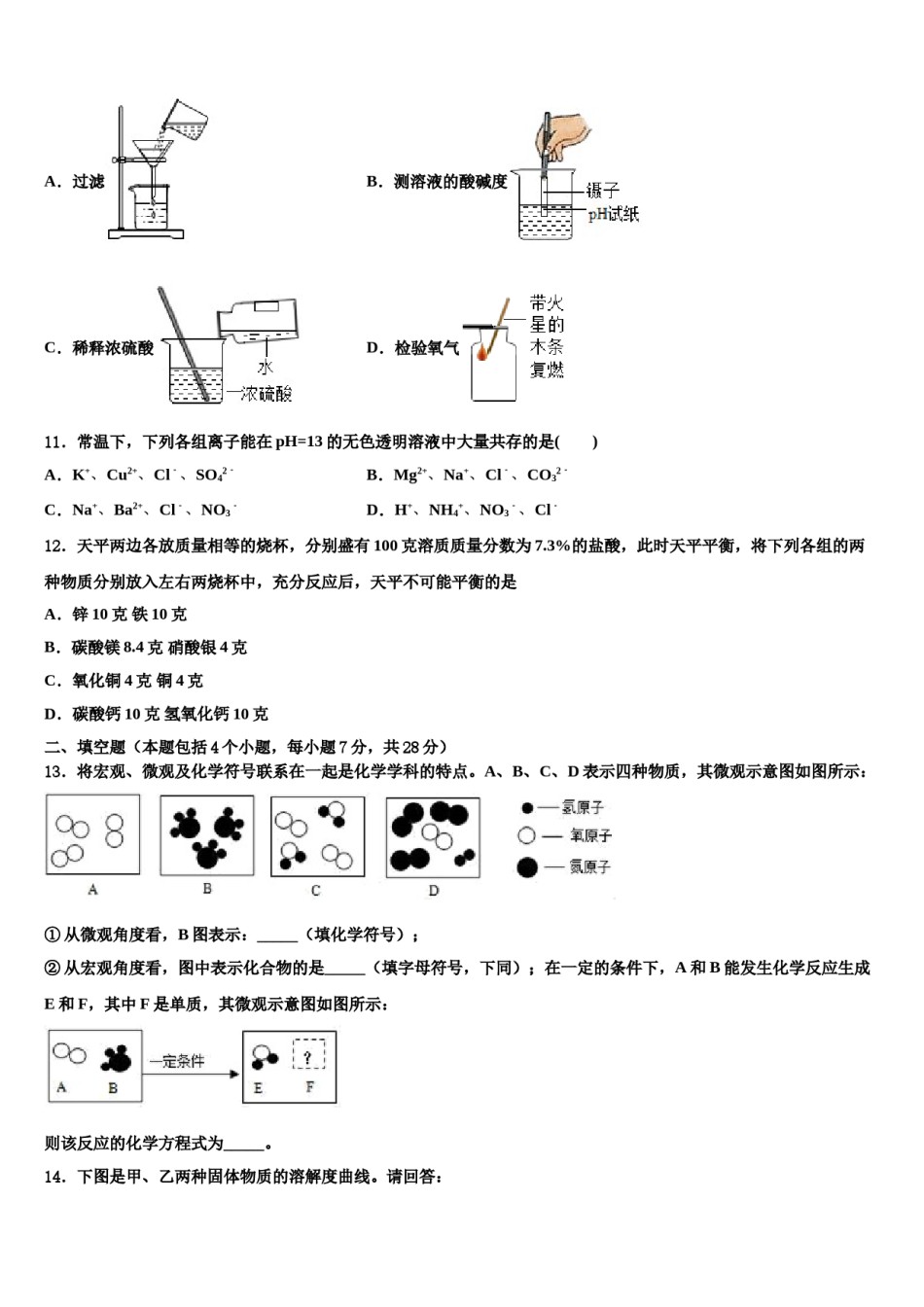 2023-2024学年安徽省合肥五十中学（新校和南校）中考化学猜题卷含解析.doc_第3页