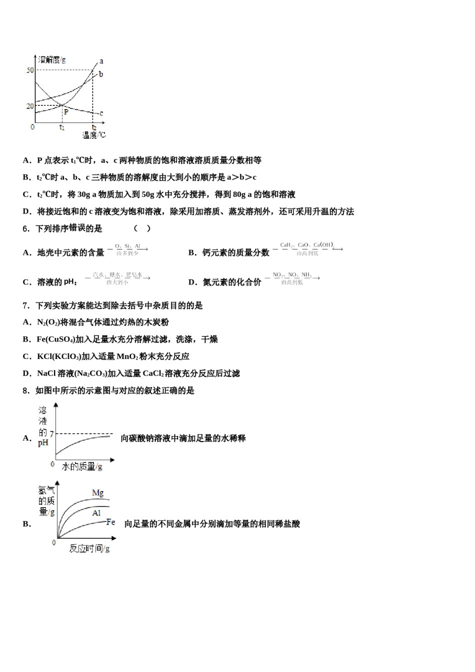 2023-2024学年安徽省合肥市巢湖市市级名校中考化学模拟预测题含解析.doc_第2页