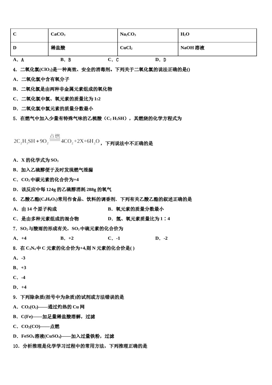 2023-2024学年安徽省颍上三中学中考化学考前最后一卷含解析.doc_第2页