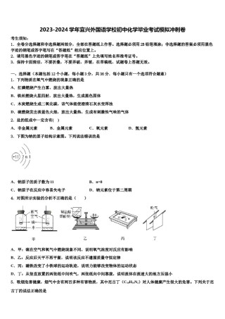 2023-2024学年宜兴外国语学校初中化学毕业考试模拟冲刺卷含解析.doc