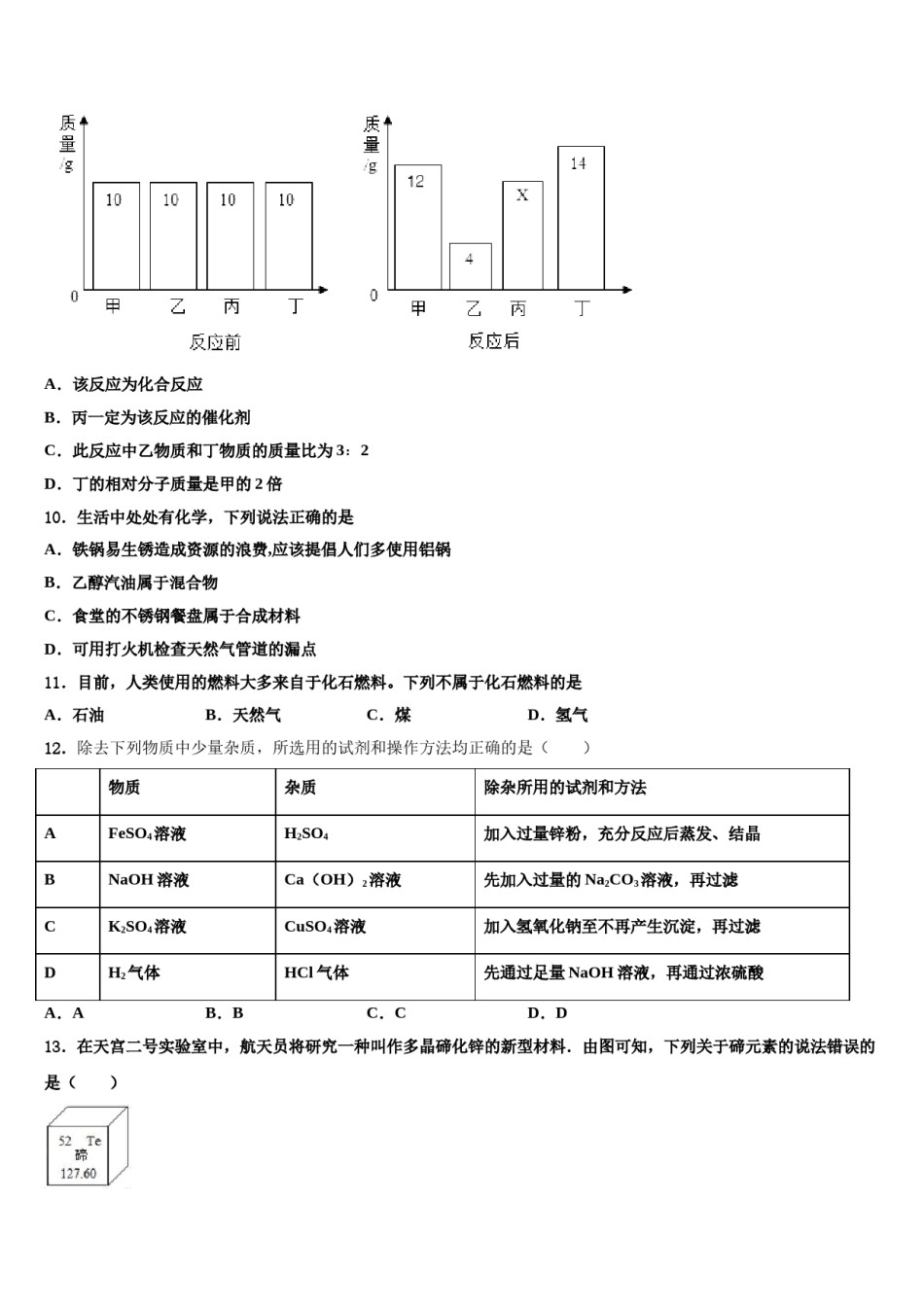 2023-2024学年山东省乐陵市第一中学重点名校中考化学对点突破模拟试卷含解析.doc_第3页