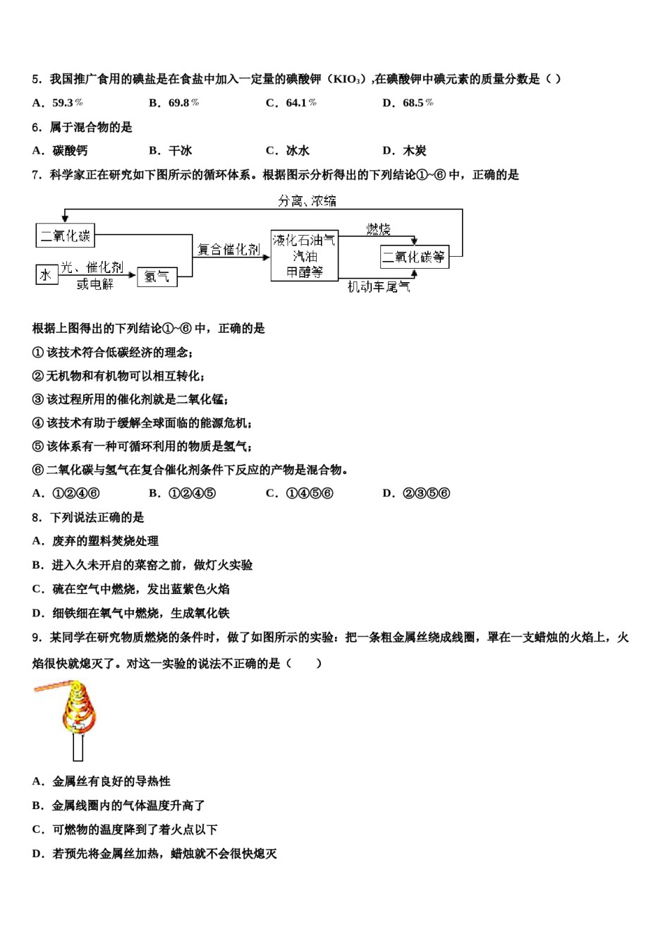 2023-2024学年山东省平邑县蒙阳新星学校中考一模化学试题含解析.doc_第2页