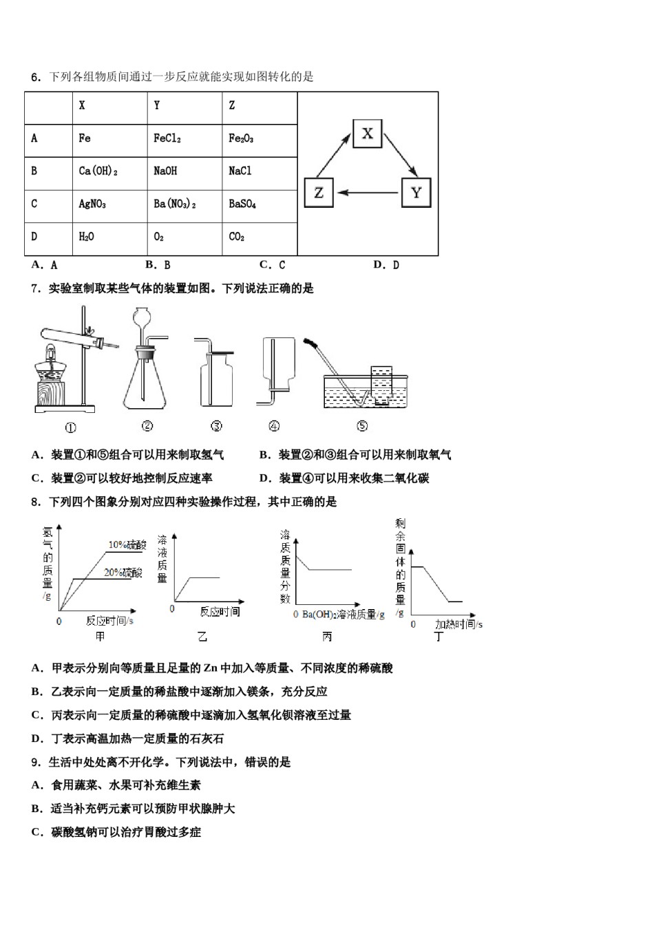 2023-2024学年山东省枣庄市市中学区中学区永安乡黄庄中学中考化学考试模拟冲刺卷含解析.doc_第2页