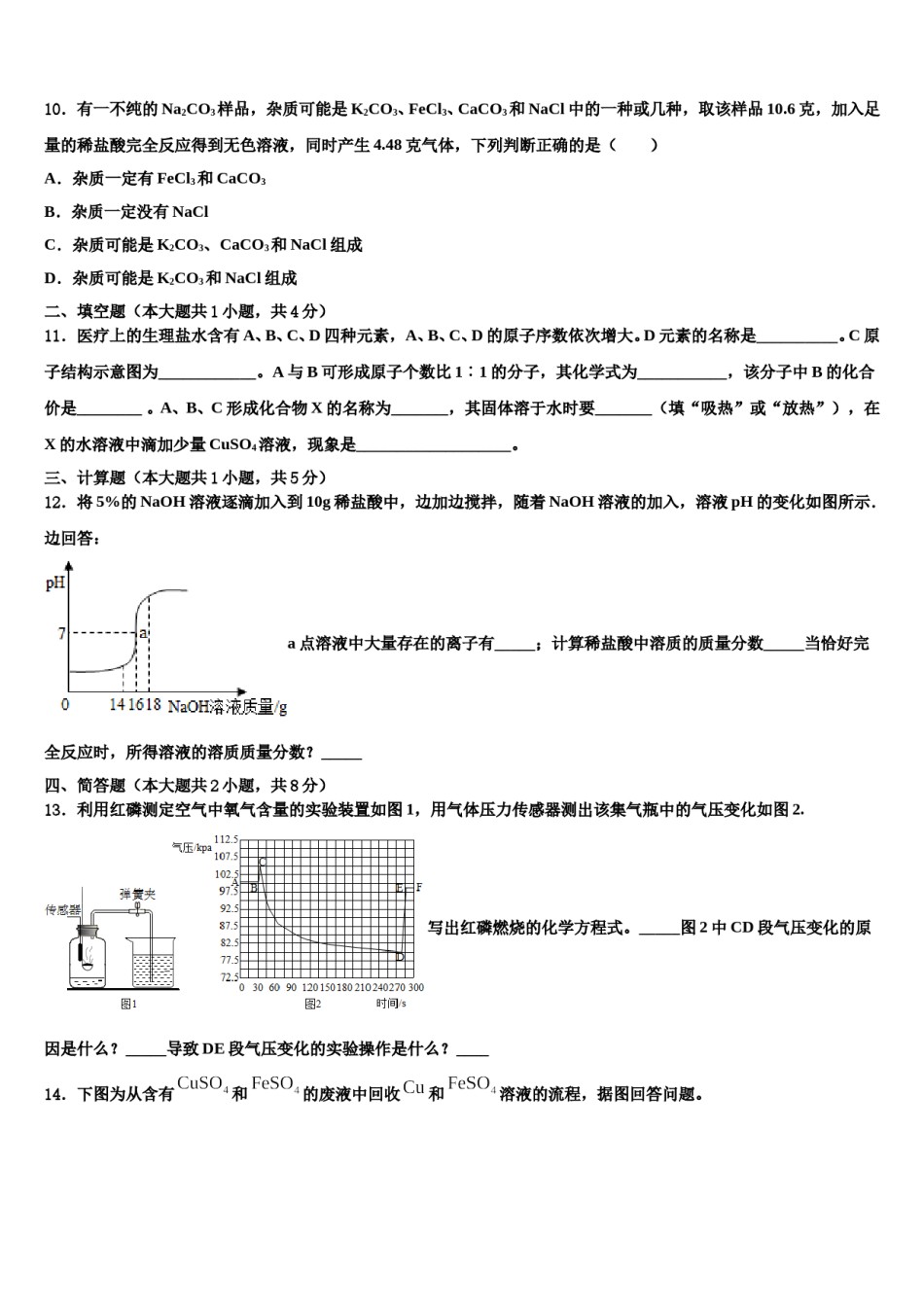 2023-2024学年山东省济南市济阳县重点达标名校中考二模化学试题含解析.doc_第3页