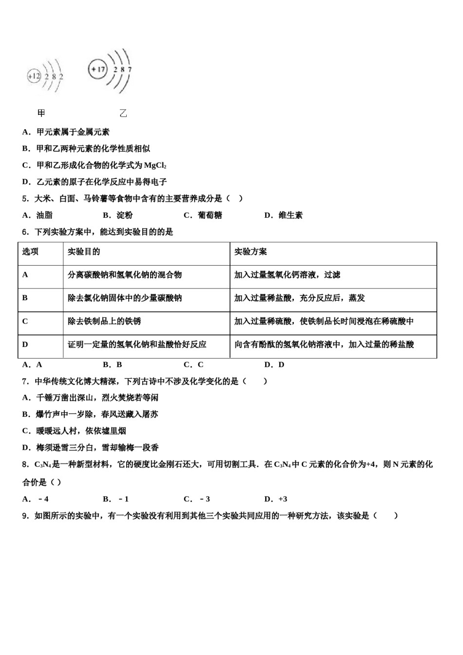 2023-2024学年山东省济南市莱芜区市级名校中考化学全真模拟试卷含解析.doc_第2页