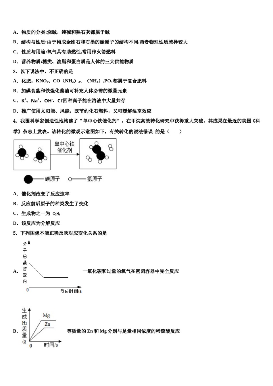 2023-2024学年山东省淄博市临淄区皇城镇第二中学中考化学猜题卷含解析.doc_第2页