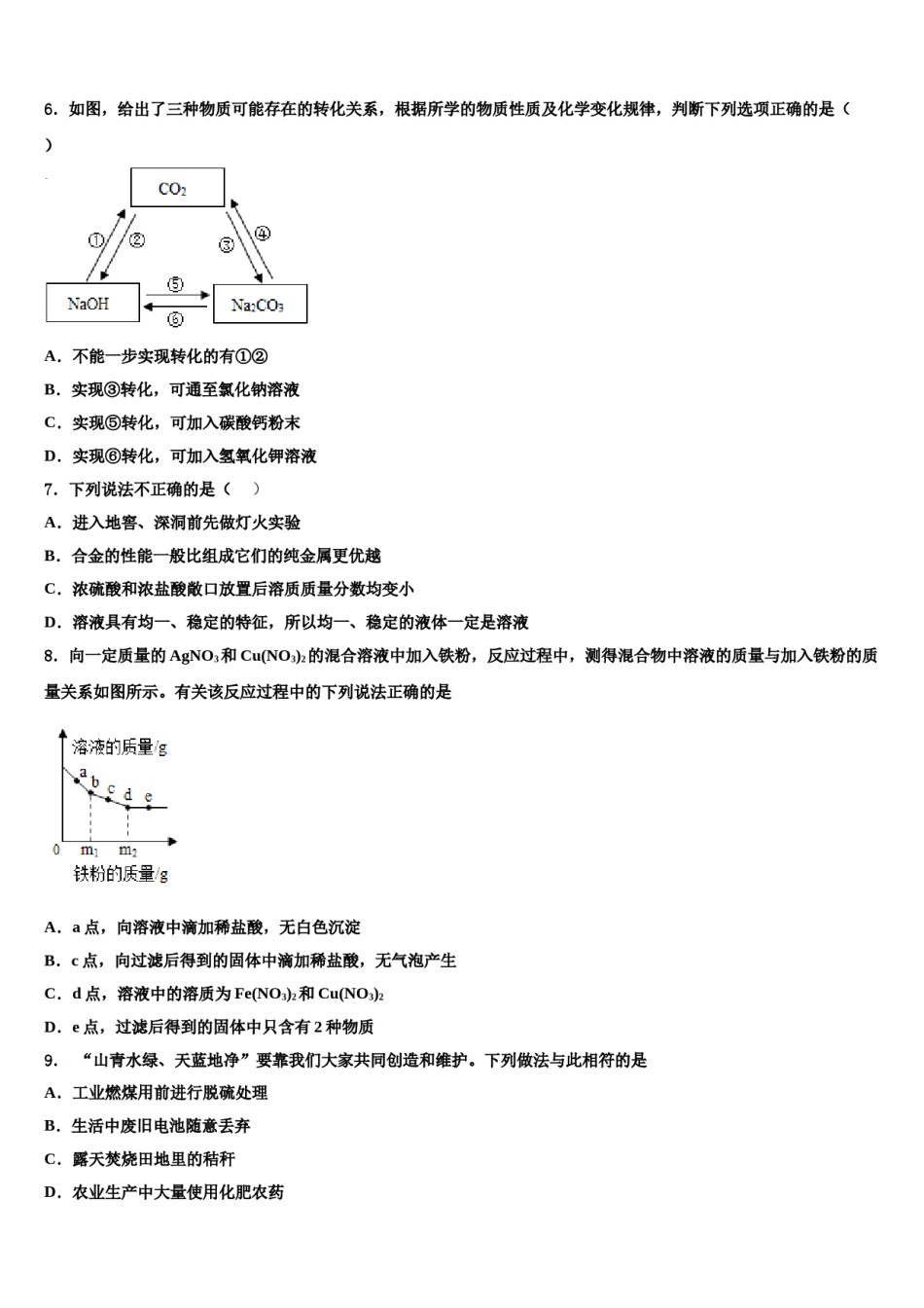 2023-2024学年山东省荣成市第十四中学中考化学全真模拟试卷含解析.doc_第2页