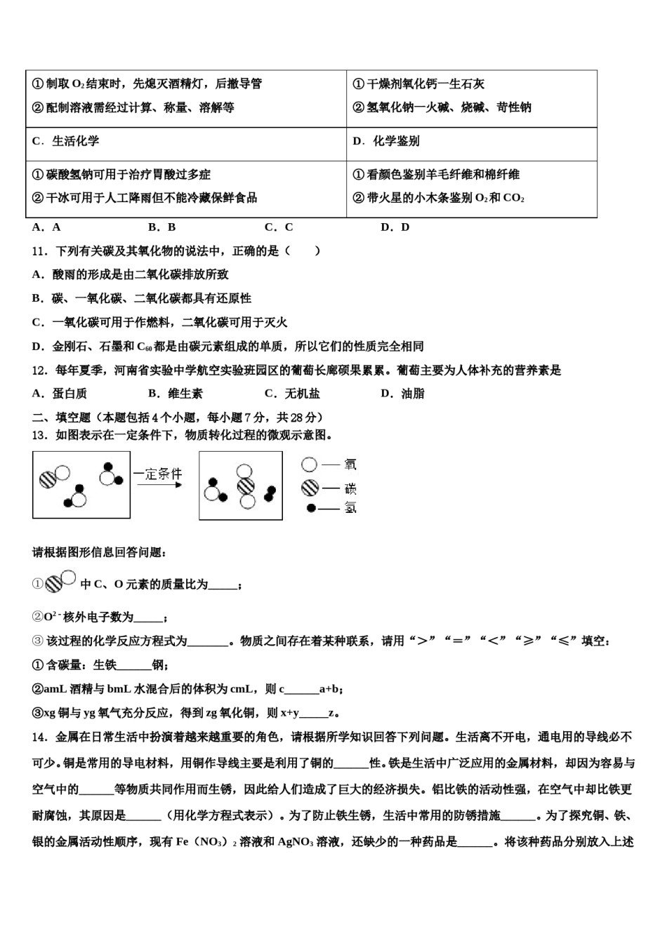 2023-2024学年山东省青岛市西海岸新区6中初中化学毕业考试模拟冲刺卷含解析.doc_第3页