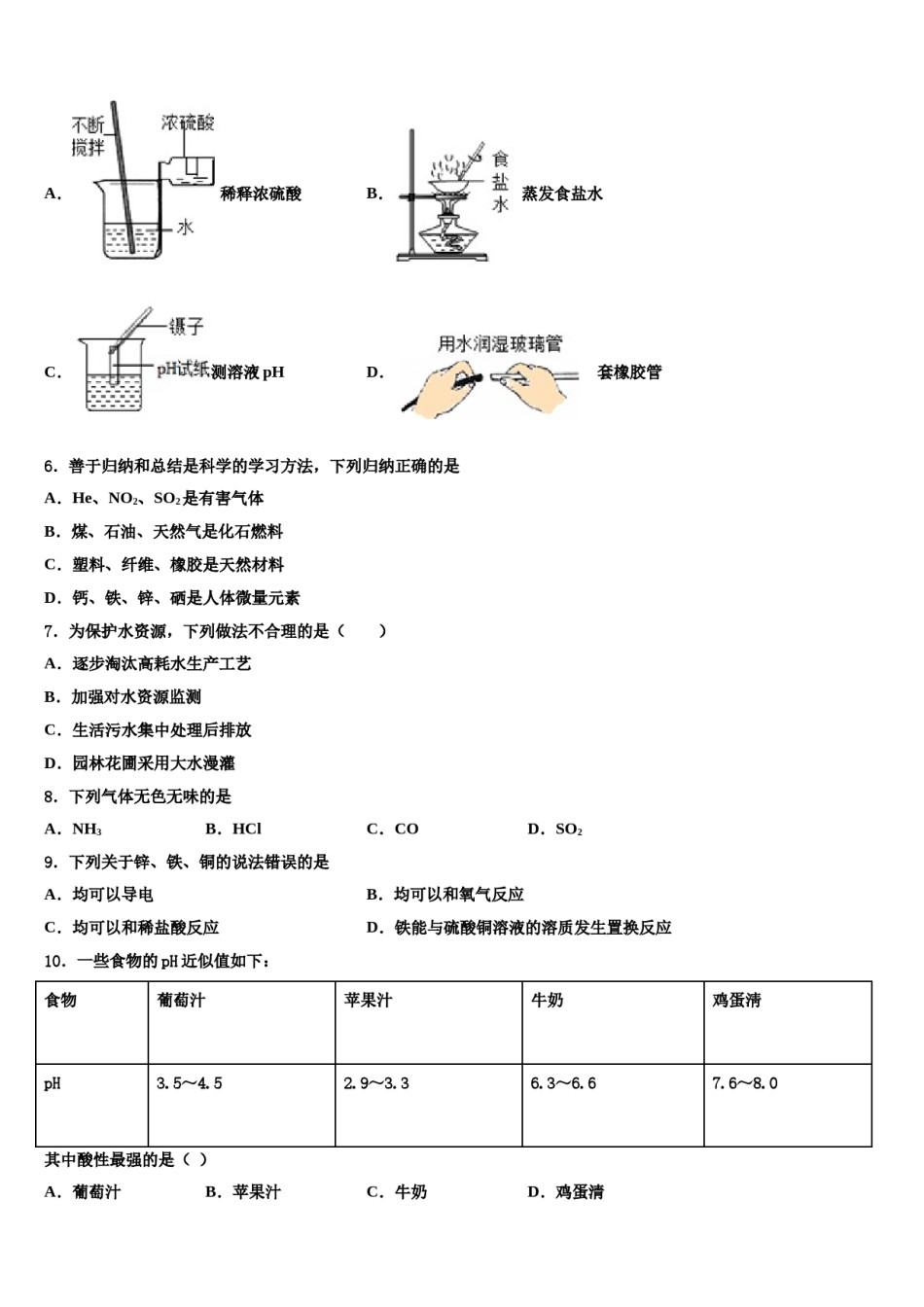2023-2024学年山西省农业大附属中学中考试题猜想化学试卷含解析.doc_第2页
