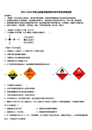 2023-2024学年山西省河曲实验中学中考化学模试卷含解析.doc