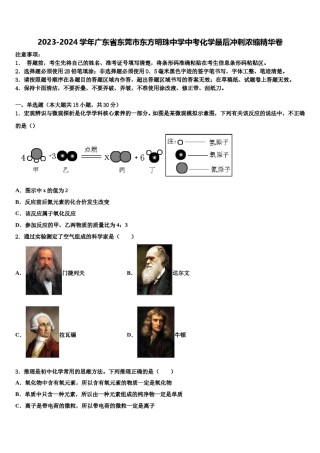2023-2024学年广东省东莞市东方明珠中学中考化学最后冲刺浓缩精华卷含解析.doc