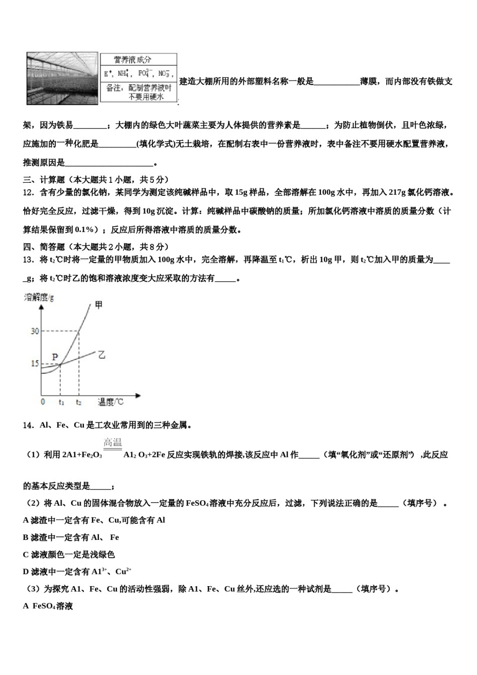2023-2024学年广东省开平市月山初级中学中考五模化学试题含解析.doc_第3页