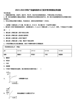 2023-2024学年广东省珠海市斗门区中考冲刺卷化学试题含解析.doc