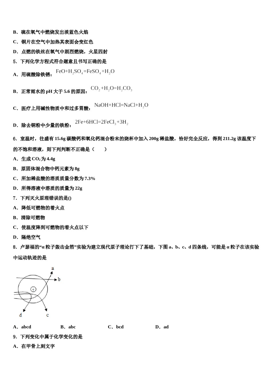 2023-2024学年广东省茂名市电白县市级名校中考一模化学试题含解析.doc_第2页