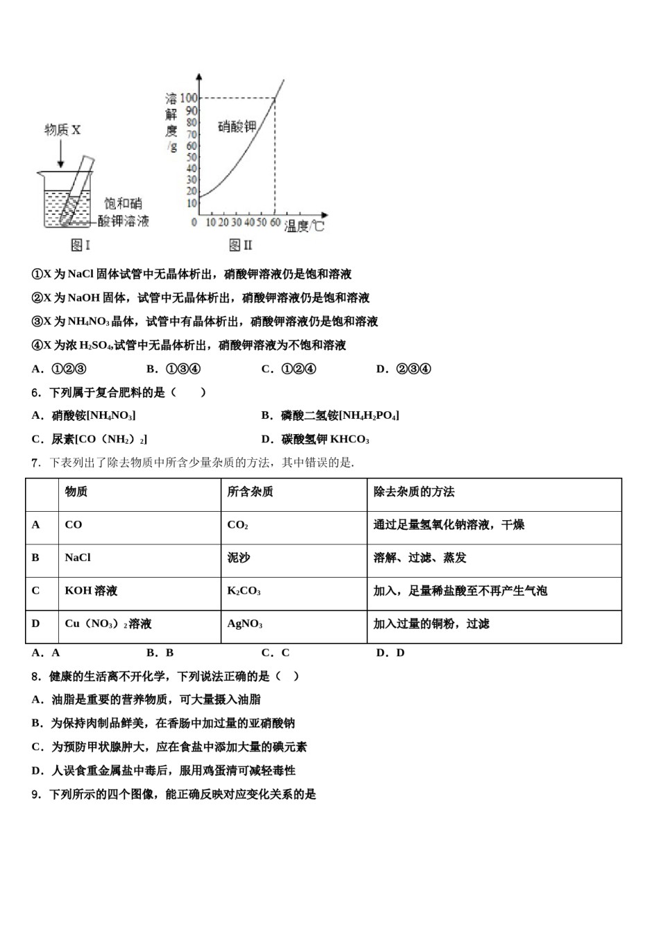 2023-2024学年广西壮族自治区南宁市天桃实验校中考猜题化学试卷含解析.doc_第2页