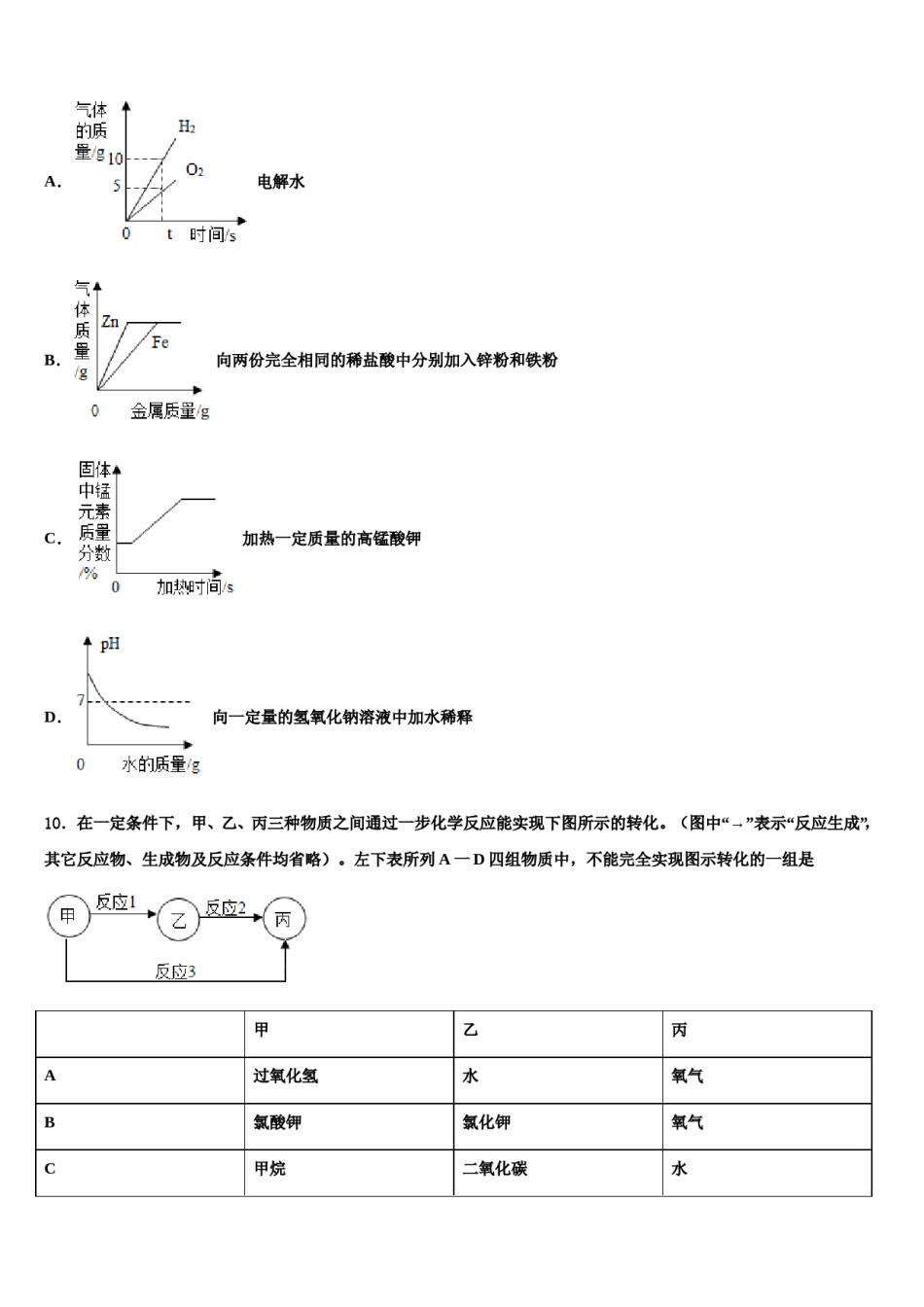 2023-2024学年广西壮族自治区南宁市天桃实验校中考猜题化学试卷含解析.doc_第3页