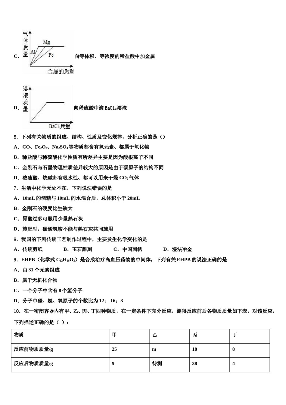 2023-2024学年广西壮族自治区河池市东兰县市级名校中考化学四模试卷含解析.doc_第3页