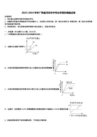 2023-2024学年广西省河池市中考化学模拟精编试卷含解析.doc