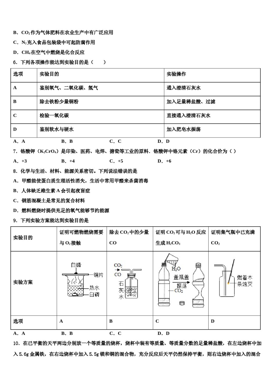 2023-2024学年延边市重点中学中考化学最后冲刺模拟试卷含解析.doc_第2页