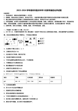 2023-2024学年德州市重点中学十校联考最后化学试题含解析.doc