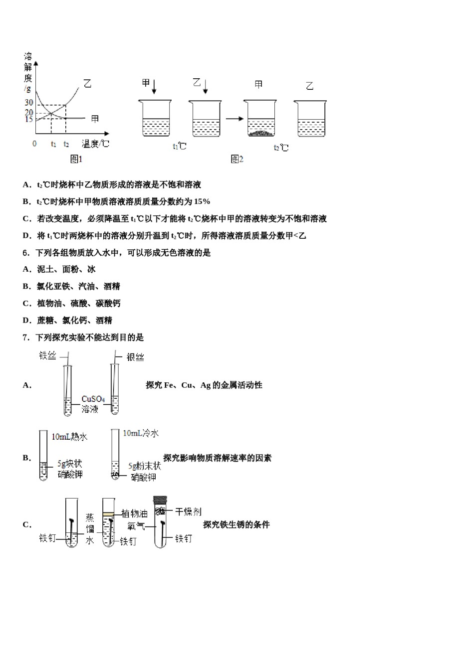 2023-2024学年徽省阜阳市第十九中学中考化学模拟试题含解析.doc_第2页
