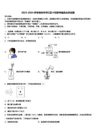 2023-2024学年扬州市邗江区十校联考最后化学试题含解析.doc