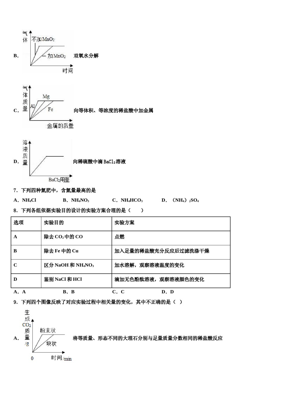 2023-2024学年杭州市拱墅区中考化学考前最后一卷含解析.doc_第2页