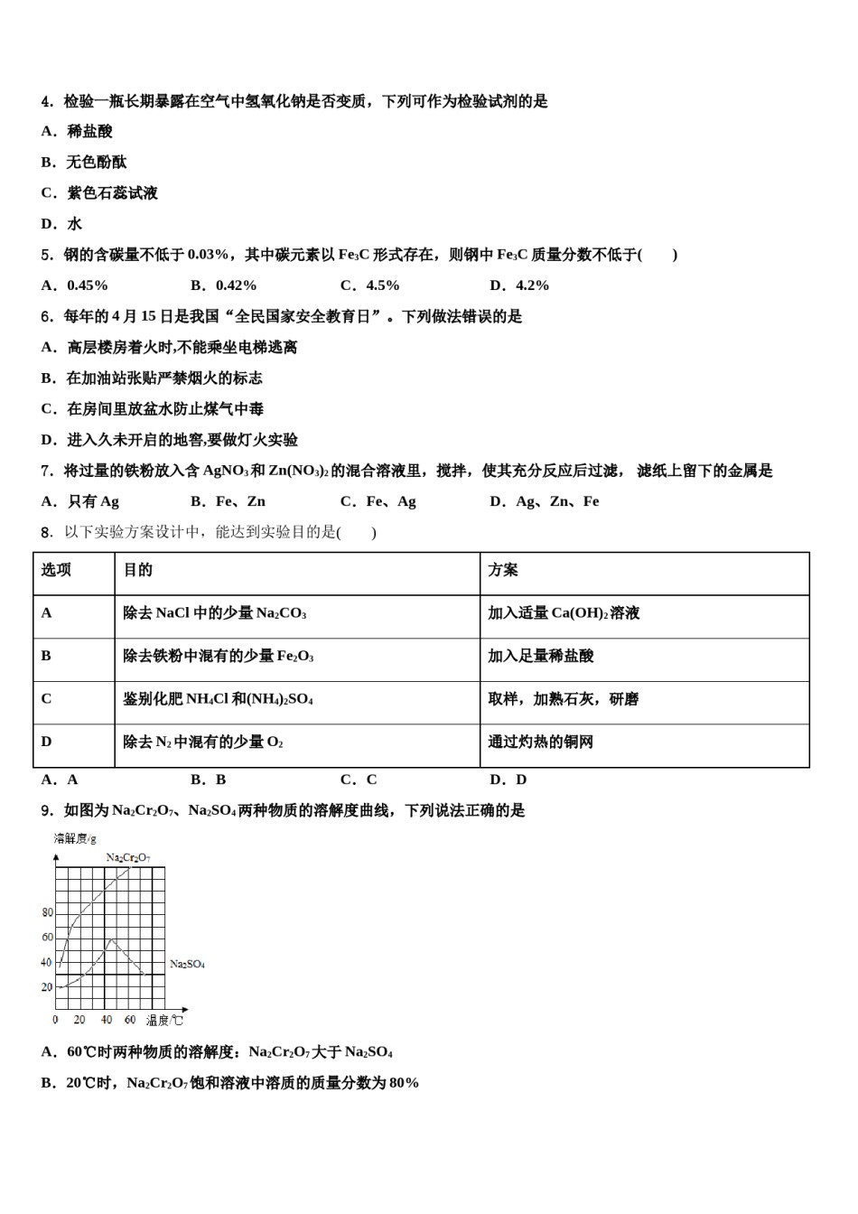 2023-2024学年江苏省南京市栖霞区、雨花区、江宁区中考化学适应性模拟试题含解析.doc_第2页