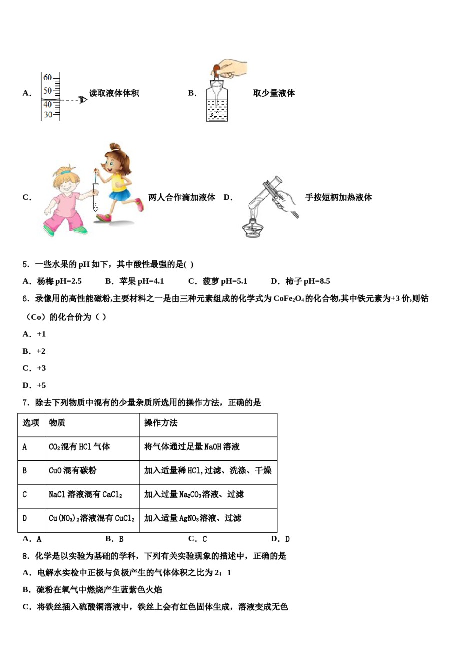 2023-2024学年江苏省大丰市第四中学中考化学模拟预测题含解析.doc_第2页
