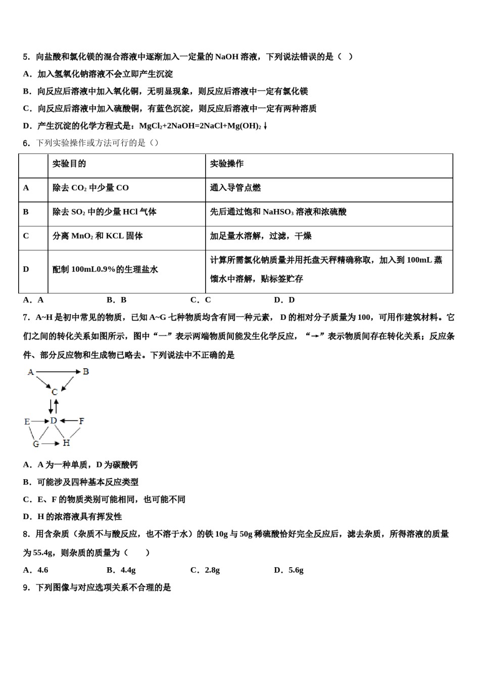 2023-2024学年江苏省常州市新北区中考适应性考试化学试题含解析.doc_第2页