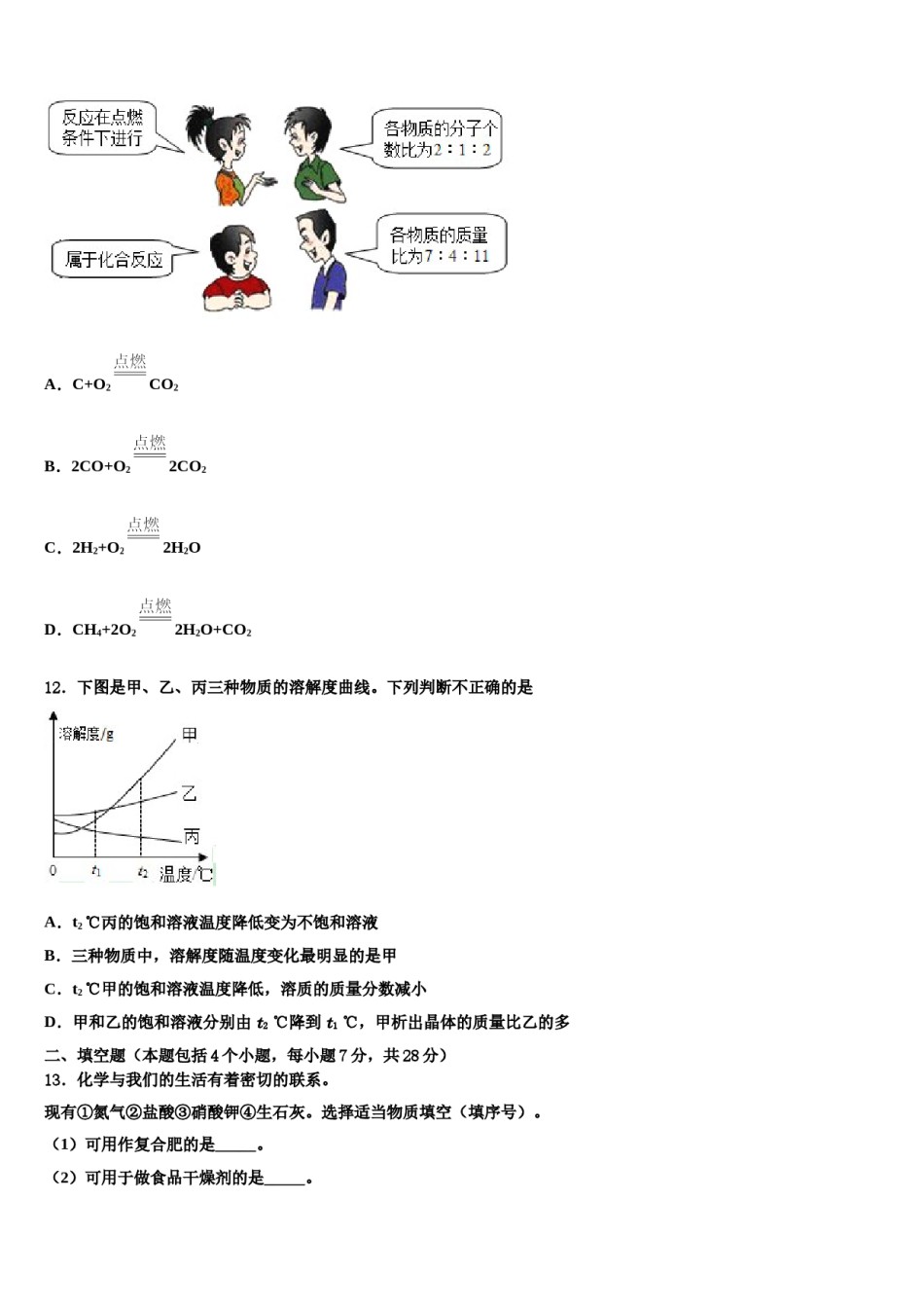 2023-2024学年江苏省常州市武进区奔牛初级中学中考化学最后冲刺浓缩精华卷含解析.doc_第3页
