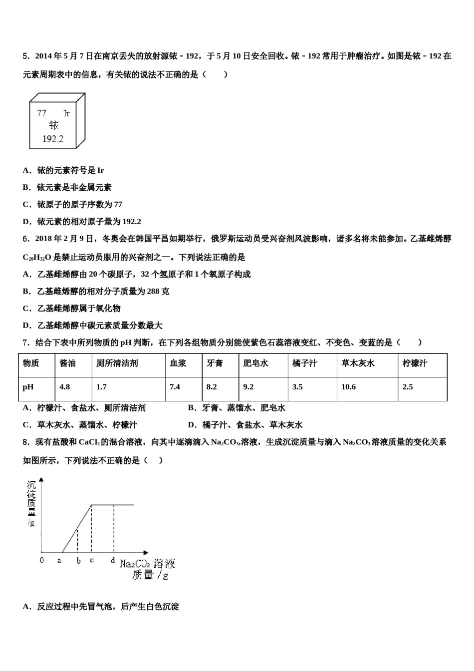 2023-2024学年江苏省扬州市广陵区树人校中考化学押题试卷含解析.doc_第2页