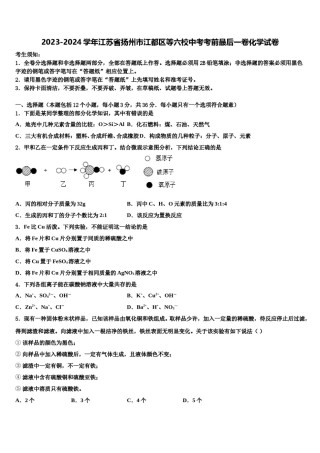 2023-2024学年江苏省扬州市江都区等六校中考考前最后一卷化学试卷含解析.doc