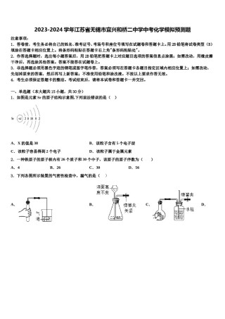 2023-2024学年江苏省无锡市宜兴和桥二中学中考化学模拟预测题含解析.doc