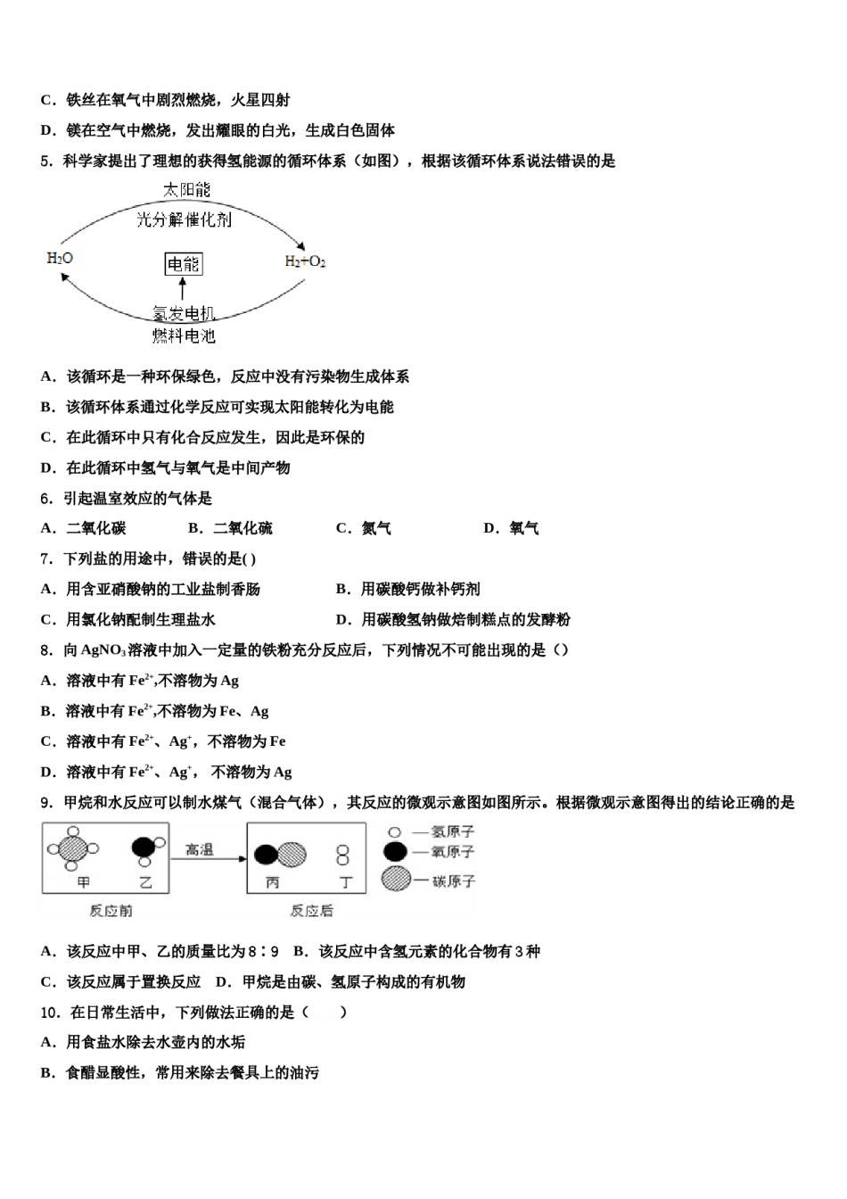 2023-2024学年江苏省无锡市梁溪区民办辅仁中学初中化学毕业考试模拟冲刺卷含解析.doc_第3页